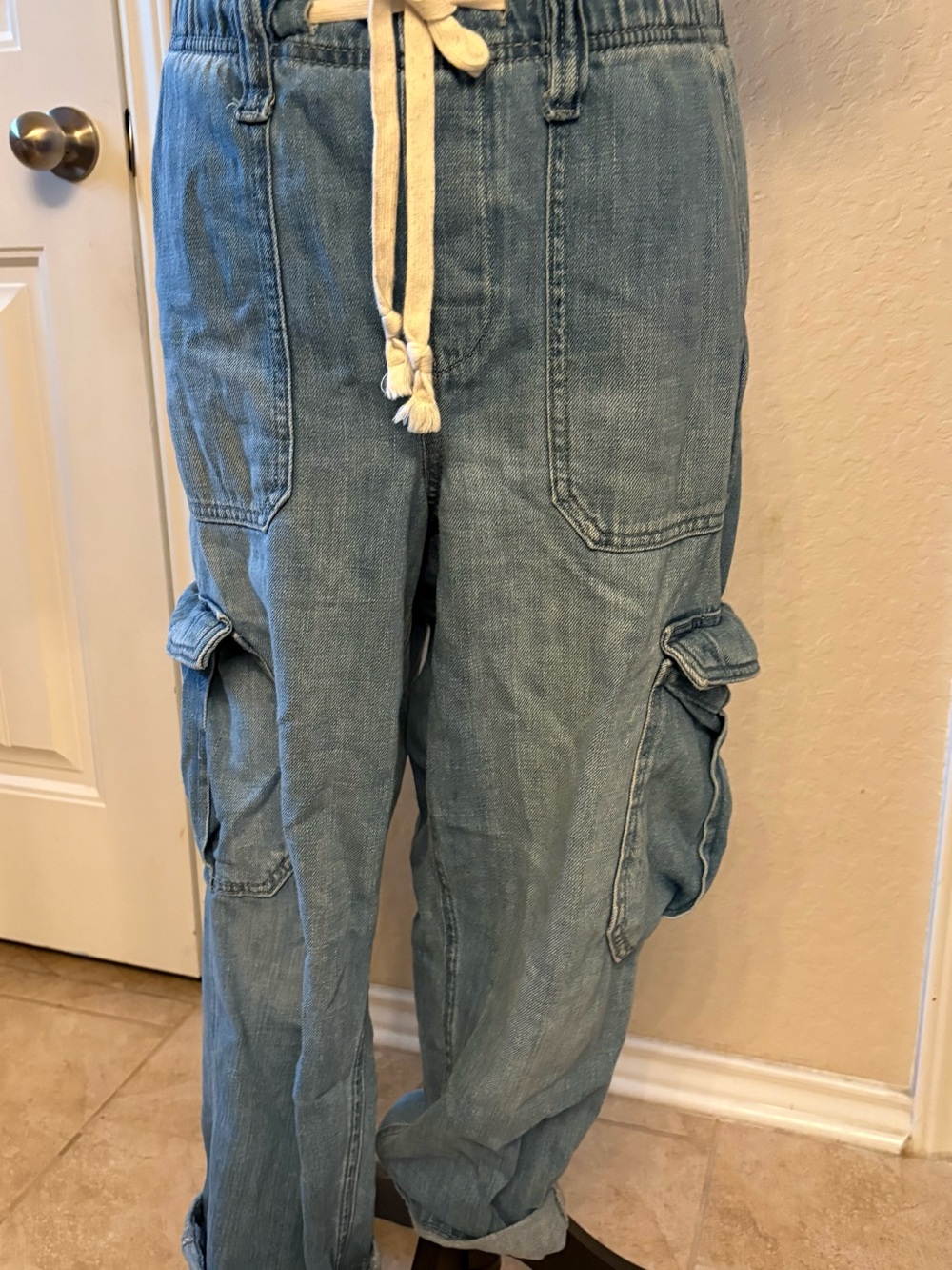 GAP Light Blue Denim Drawstring pants